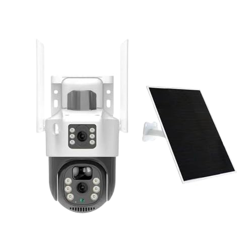 4G Solar Security Camera| 3MP + 3MP Dual Lens|270° Pan 90° Tilt | Night Vision | 15600 mAh Battery with 7W Solar Panel