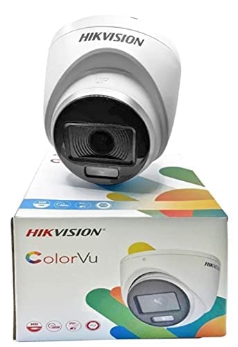 HIK Color-VU DS-2CE70DF0T-PF 2 MP Night Vision Dome Indoor CCTV, Compatible for All HIKVISION 2MP and Above DVRs 3.6 mm Lens and Light Distance 20 m (Wired, White, 1080p)