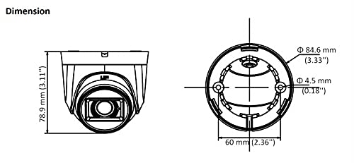 HIKVISION 5 MP Indoor Dome CCTV Camera with inbuilt Audio Mic DS-2CE76H0T-ITPFS White Wired, 1080P