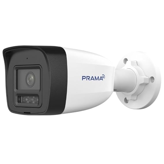 The PRAMA PT-NC120D7-WNMS/AW(D2) is a 2MP Smart Dual Light Fixed Bullet Network Camera with built-in microphone, 4mm lens, and two-way audio.