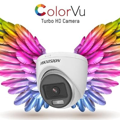 HIKVISION 5Mp/1080p [Built-in Audio Mic | Color Night Vision] Outdoor Wired Color CCTV Camera for Dvr, Ds-2Ce70Kf0T-Pfs White