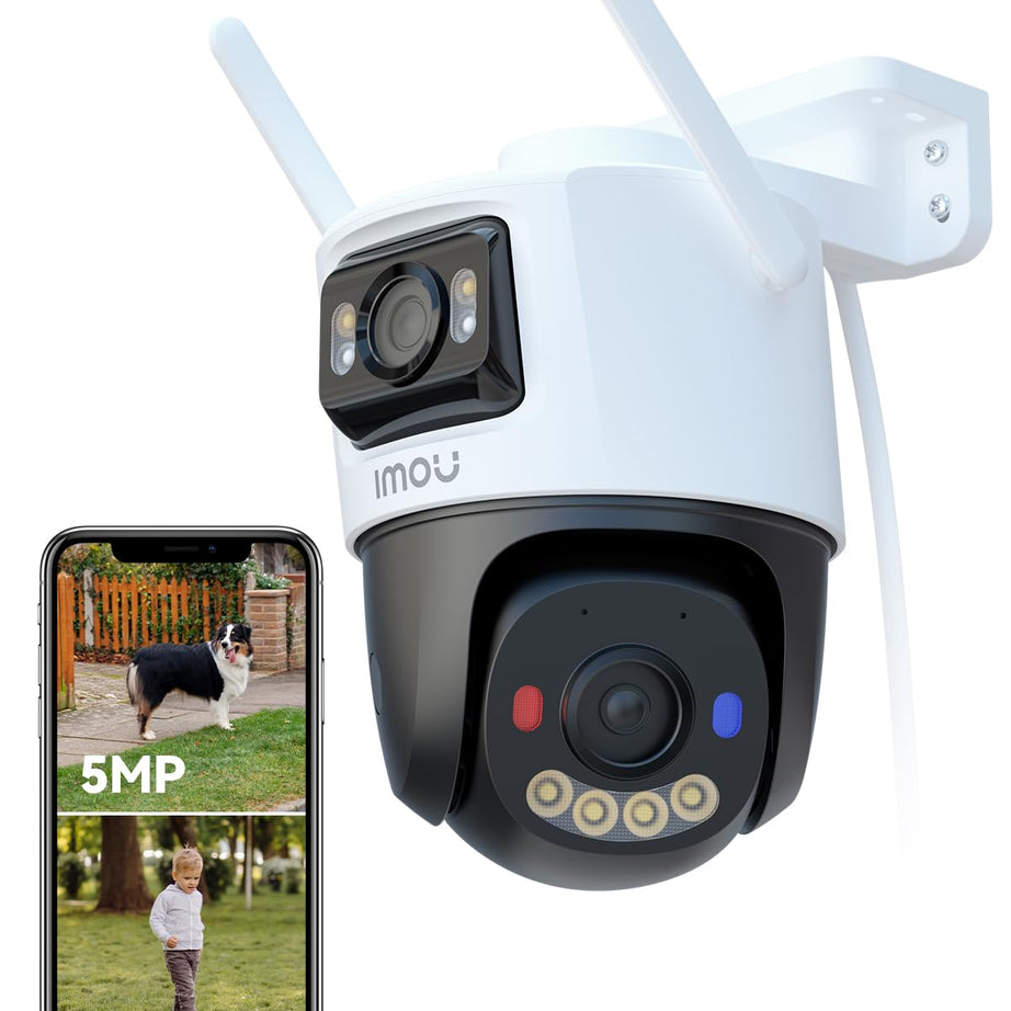 Imou 5MP+5MP Dual Lens CCTV Camera Home Outdoor | Pan-Tilt Wi-Fi Camera | AI Human and Vehicle Detection, Smart Color Night Vision | Red-Blue Warning Light | Two Way Talk | Privacy Mode | Weatherproof