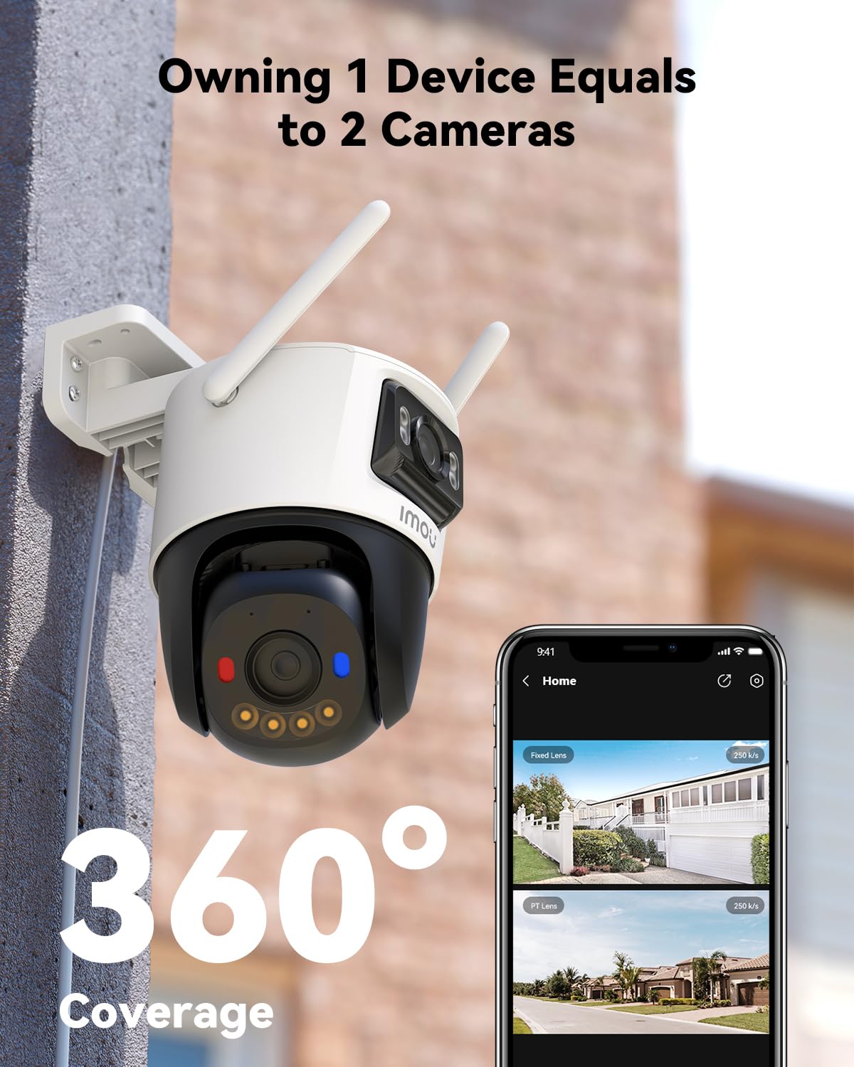 Imou 5MP+5MP Dual Lens CCTV Camera Home Outdoor | Pan-Tilt Wi-Fi Camera | AI Human and Vehicle Detection, Smart Color Night Vision | Red-Blue Warning Light | Two Way Talk | Privacy Mode | Weatherproof
