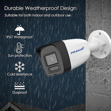 PRAMA PT-NC120D3-WNM(D2) 2 MP Fixed Bullet Network Camera | Included PVC Stickers