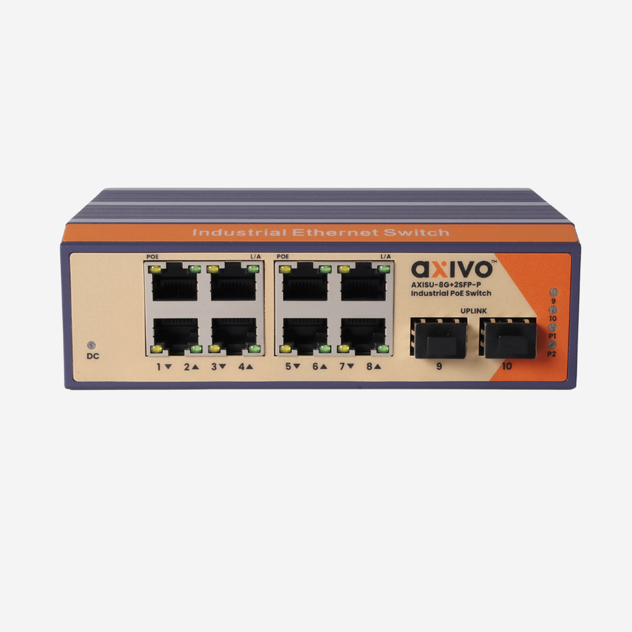 AXIVO -8 Port Industrial Unmanaged Gigabit PoE+ switch