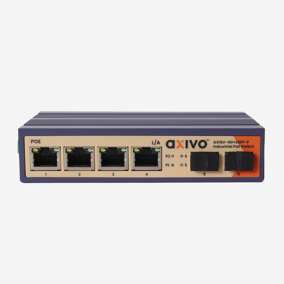 AXIVO -4 Port Industrial Unmanaged Gigabit PoE+ switch