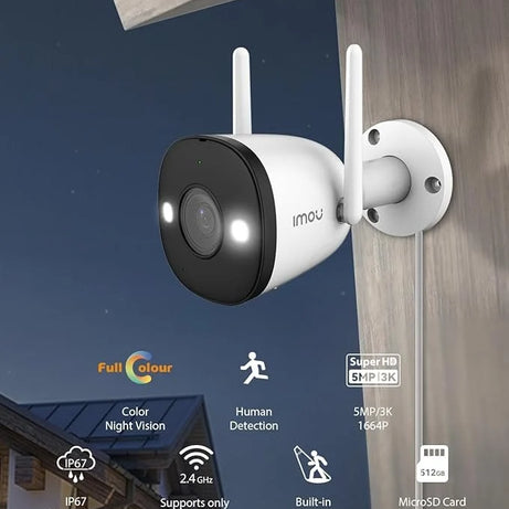 IMOU IPC-K3DP-5H0WF 3K 5MP WIFI Outdoor Bullet, Color Night Vision, Alexa Enabled Security Camera (1 Channel)
