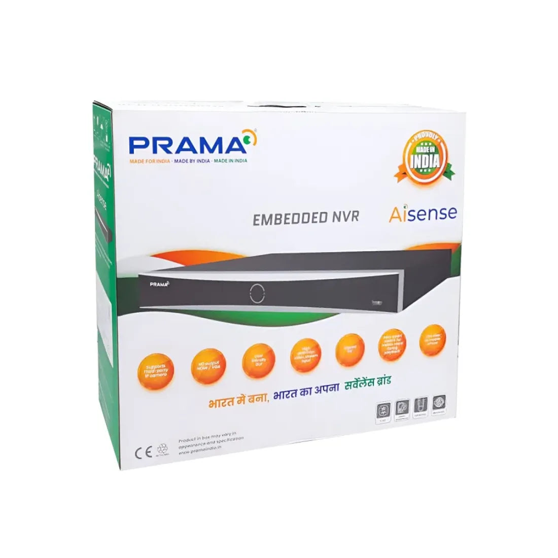 Prama NVR 4K 4 CH 1 SATA AiSense (PT-NRAS2A04-K1)