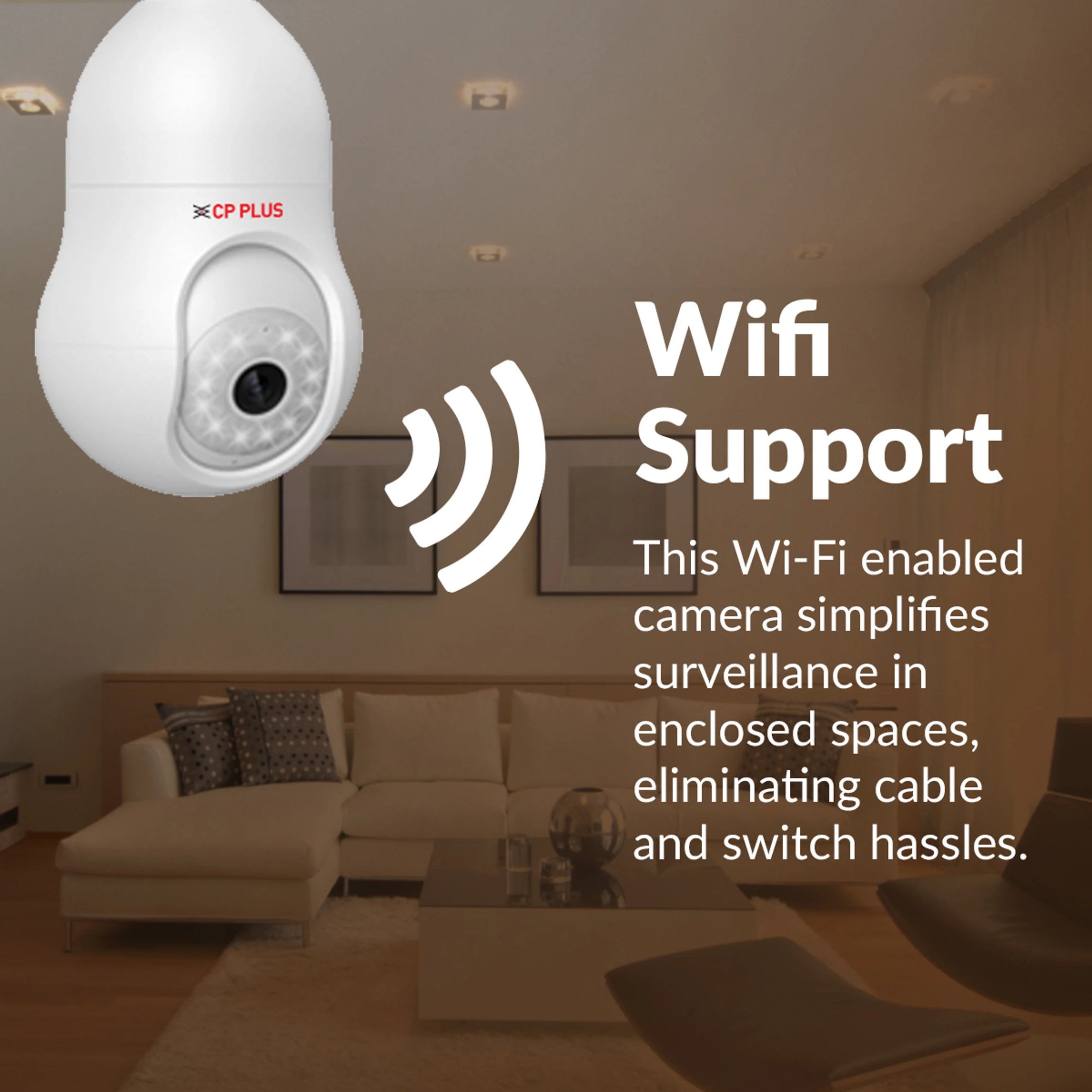 CP PLUS 3 MP Resolution Smart Wi-fi Bulb Security Camera | 360° View | 2 Way Talk | Motion Tracking & Detection Alert | Built-in Siren | Advanced Night Vision | CP-T31A