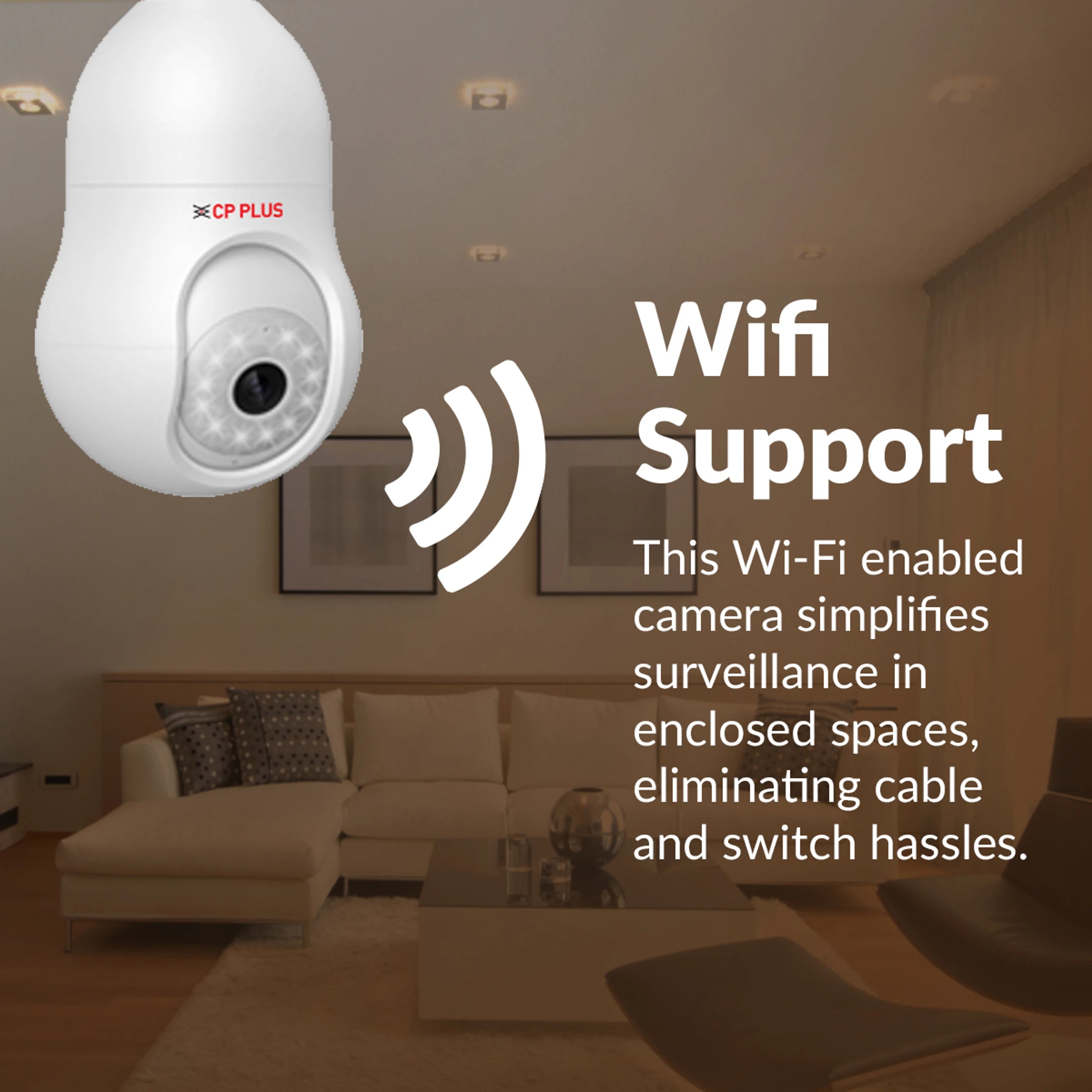 CP PLUS 3 MP Resolution Smart Wi-fi Bulb Security Camera | 360° View | 2 Way Talk | Motion Tracking & Detection Alert | Built-in Siren | Advanced Night Vision | CP-T31A