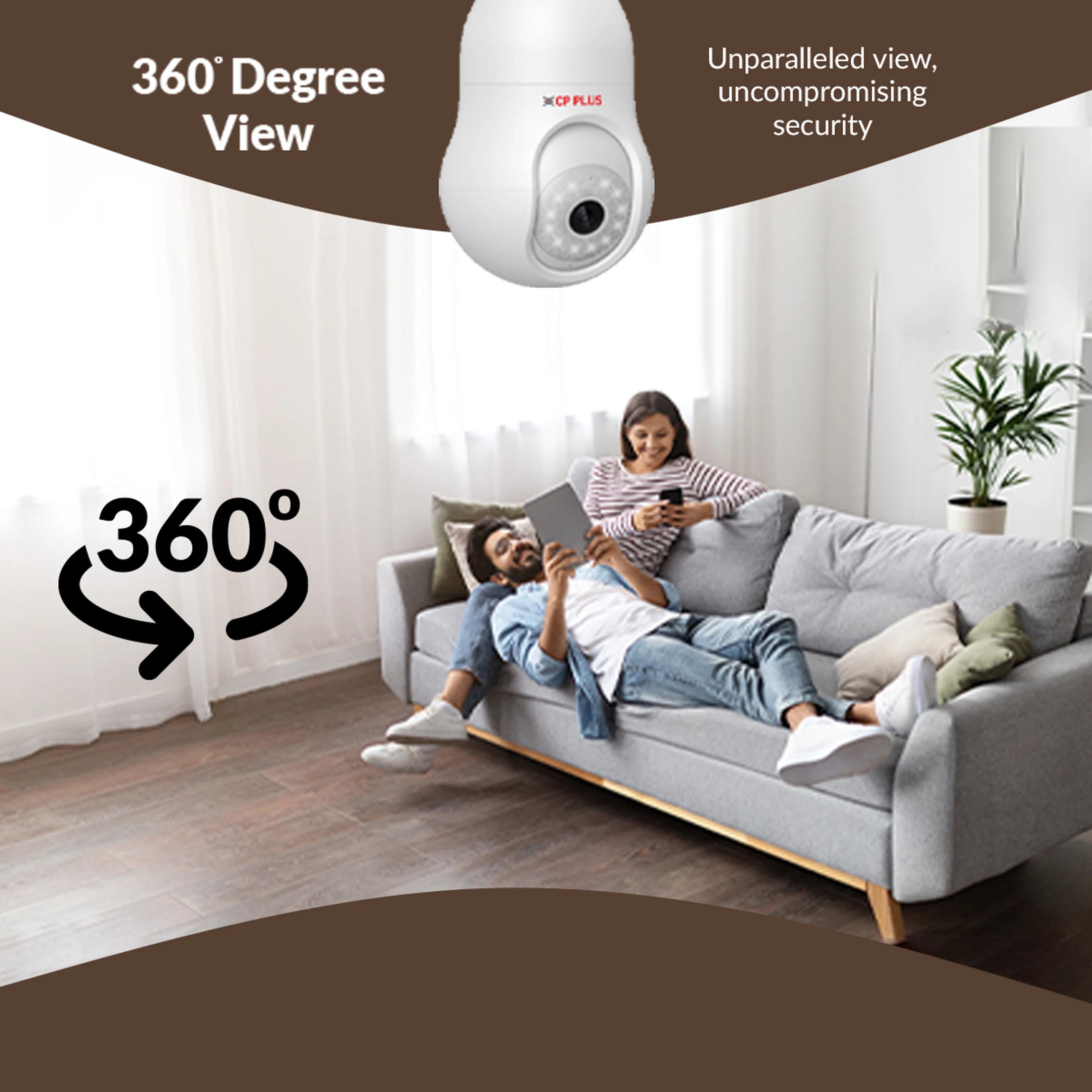 CP PLUS 3 MP Resolution Smart Wi-fi Bulb Security Camera | 360° View | 2 Way Talk | Motion Tracking & Detection Alert | Built-in Siren | Advanced Night Vision | CP-T31A